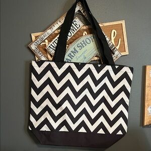 Chevron Black and White Tote Bag